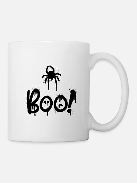 Composition noire avec araignée peinte avec du sprey - Mug blanc - blanc
