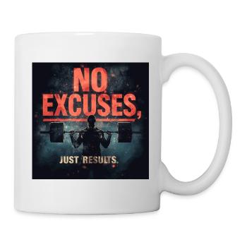 No Excuses, Just Results – Neon Gym Motivation of the - Mug - white - Right