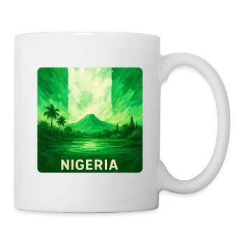 Nigeria Landschaft Flaggen Design - Tasse - Weiß - Rechts