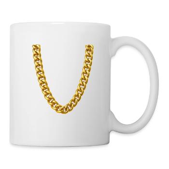 Gold Curb Chain Necklace - Mug - white - Right