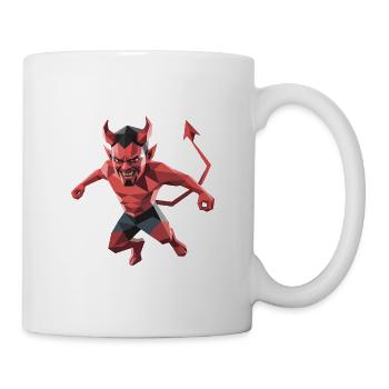 Devil - Cool Low Poly Logo - Mug - white - Right