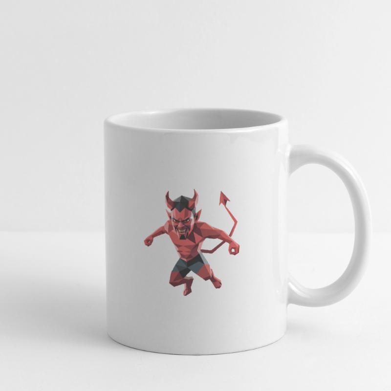 Devil - Cooles Low-Poly-Logo Tasse