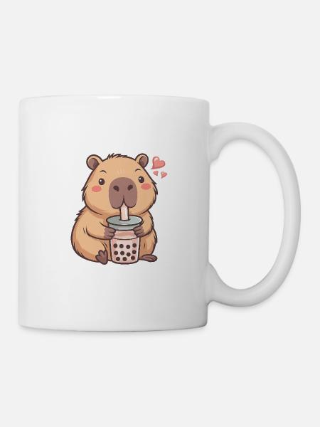 Breloque de thé à bulles de castor - Mug blanc - blanc