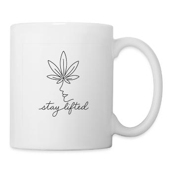 Rester levé feuille portrait - Mug blanc - blanc - Droite