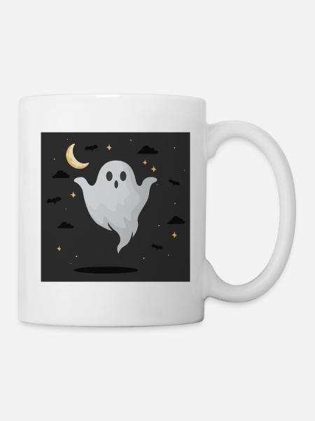 Night Ghost on Dark Background - Mug - white