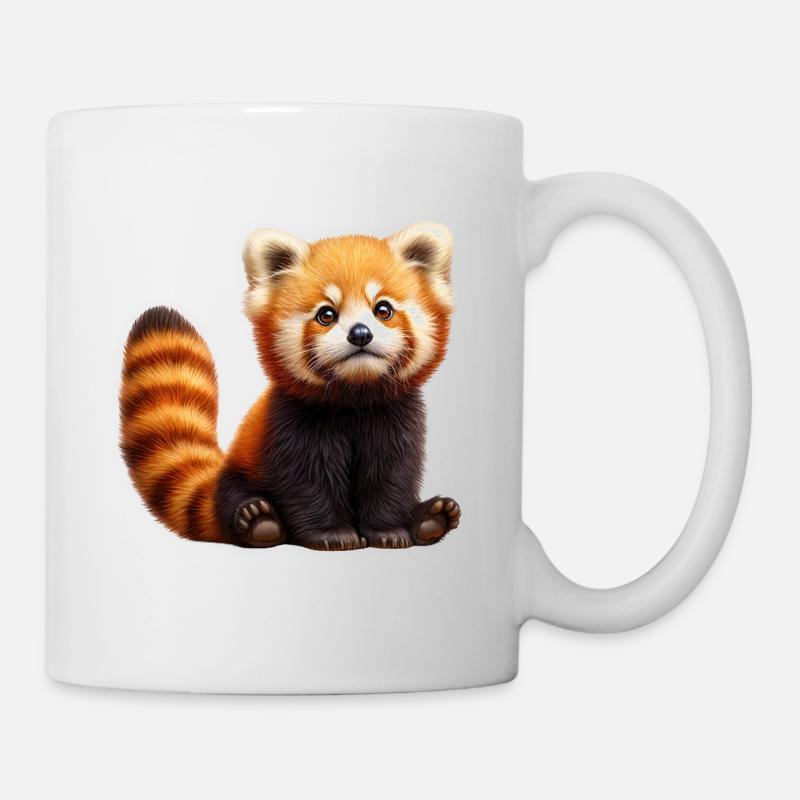 Panda Roux Peluche Adorable - Mug blanc - blanc