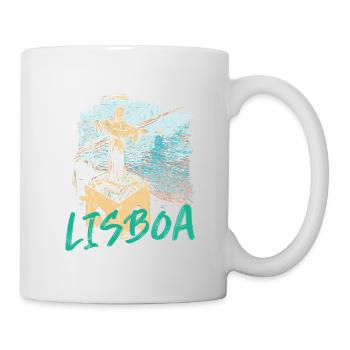 Christus, der König von Lissabon, aus der himmelblauen Schrift gesehen - Tasse - Weiß - Rechts