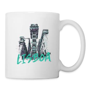 Ascenseur de Santa Justa de Lisbonne au Portugal - Mug blanc - blanc - Droite