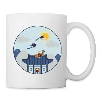 Korean House with Birds – Traditional Design - Tasse - Weiß - Rechts