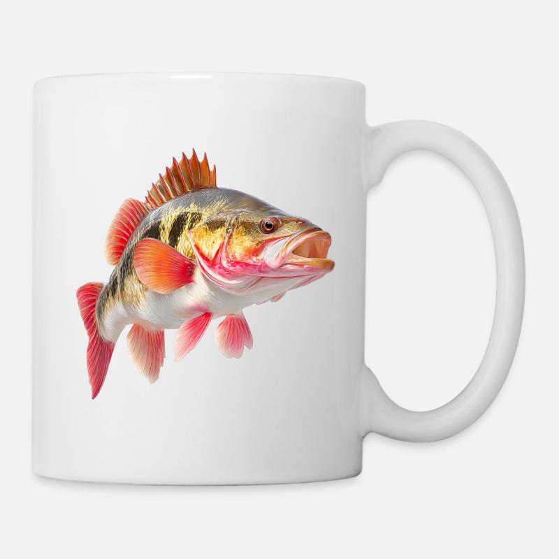 Leuchtender Barsch Farbexplosion - Tasse - Weiß