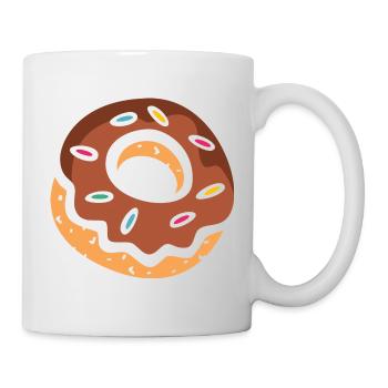 Bunter Donut mit Schokoglasur - Tasse - Weiß - Rechts