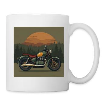 Quiet-Luxury Motorcycle Icon - Tasse - Weiß - Rechts
