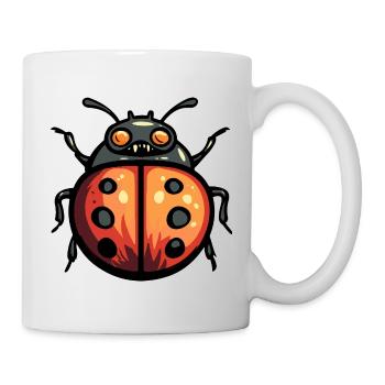 Marienkäfer Halloween Comic Lustig - Tasse - Weiß - Rechts