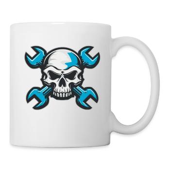 Mechanikerschädel - Tasse - Weiß - Rechts