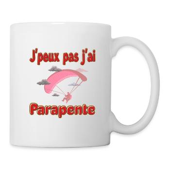 Ich kann nicht, ich bin mit dem Gleitschirm geflogen - Tasse - Weiß - Rechts