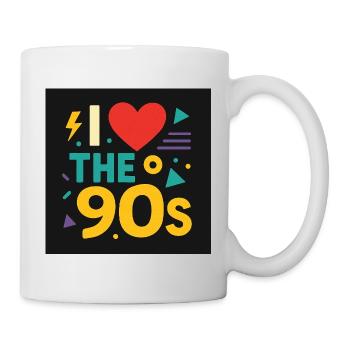 Ich liebe die 90er Jahre Neon Retro - Tasse - Weiß - Rechts