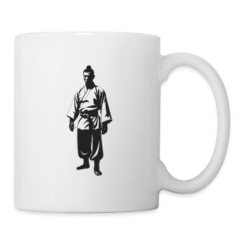 Shaolin Mönch - Cooles Silhouetten-Logo - Tasse - Weiß - Rechts