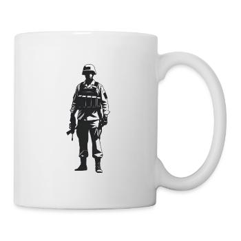 Soldat - Cooles Silhouetten-Logo - Tasse - Weiß - Rechts