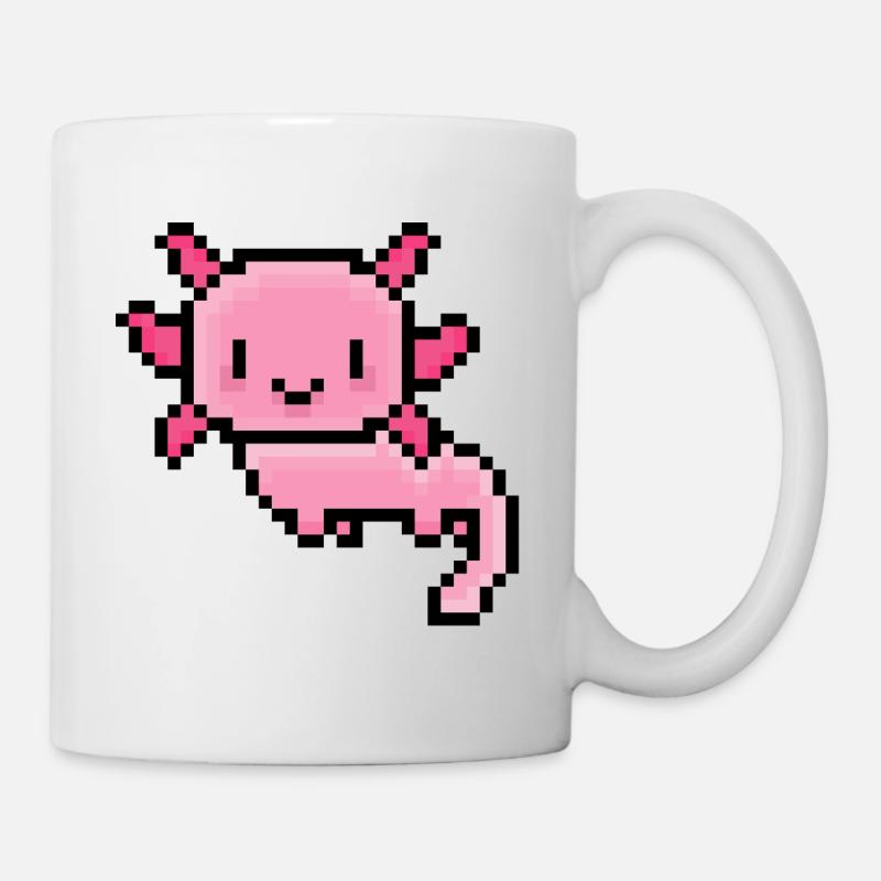 Cute Pixel Axolotl – Kawaii Animal Design - Mug - white