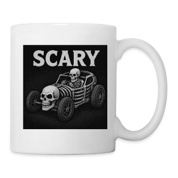 Voiture squelette effrayante - Mug blanc - blanc - Droite