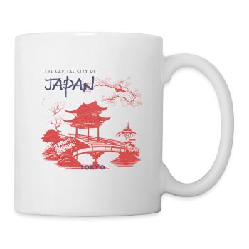 Tokyo Zen Garten Silhouette - Tasse - Weiß - Rechts