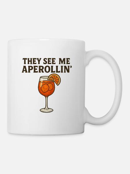 Aperollin Wortspiel Design - Tasse - Weiß