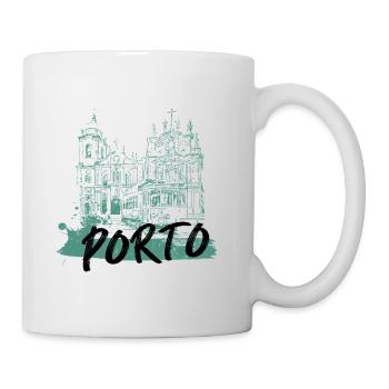 Porto historic center tram illustration - Mug - white - Right