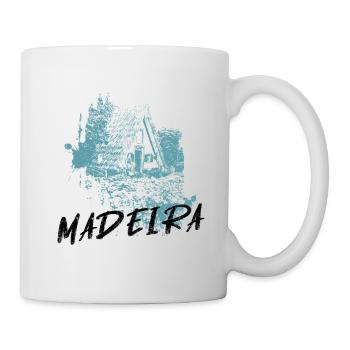 maison traditionnelle de l’île de Madère en bleu - Mug blanc - blanc - Droite