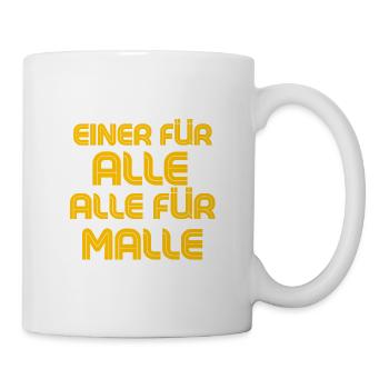 Einer für alle alle für Malle - Tasse - Weiß - Rechts