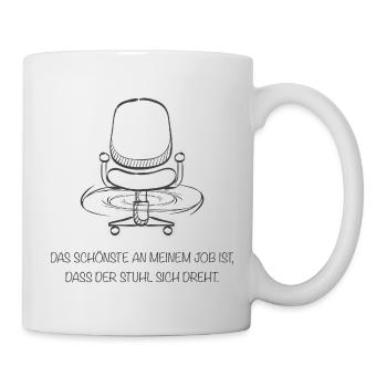 Humour de bureau – La meilleure chose à propos de mon travail ? La chaise pivotante - Mug blanc - blanc - Droite