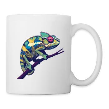 Pop Art Chameleon – Colorful Animal Motif - Mug - white - Right