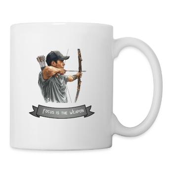 Fokus Bogenschütze - Tasse - Weiß - Rechts