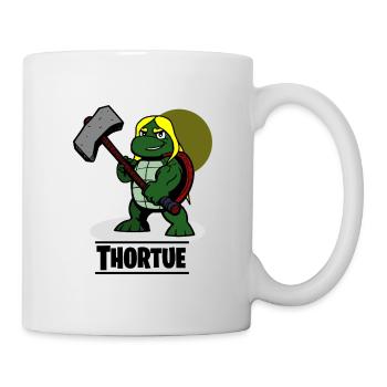 VERDAMMT! (Superheld Schildkröte) - Tasse - Weiß - Rechts
