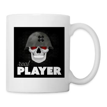 Skull Veteran – Real Player Gaming Helm Design - Tasse - Weiß - Rechts