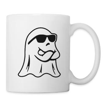 Cool Ghost with Sunglasses – Halloween - Mug - white - Right