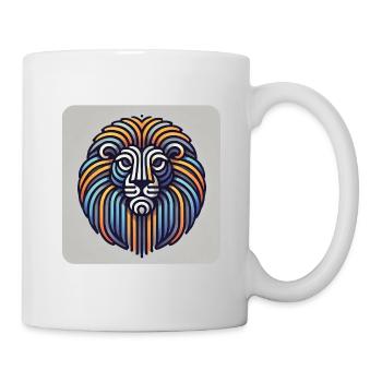 Geometric Color Lion in Line Style - Mug - white - Right