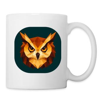 Geometric Owl Head Polygon Art - Mug - white - Right