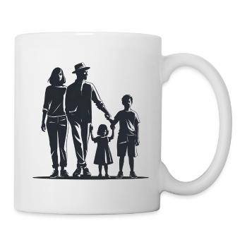 Family of 4 - Cool Silhouette Logo - Mug - white - Right