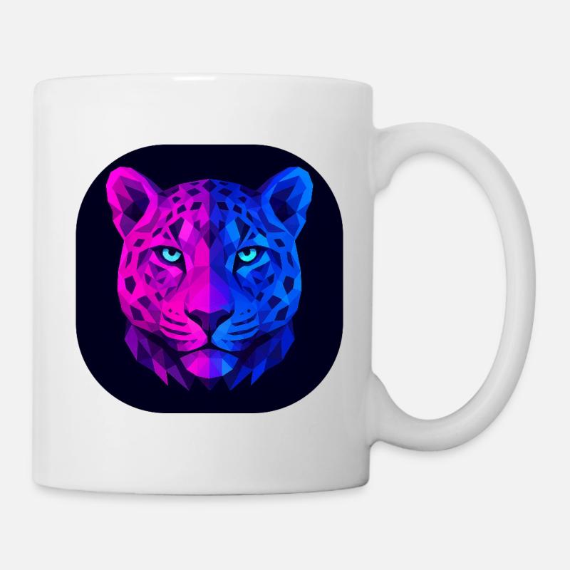 Neon Geometric Leopard - Mug - white