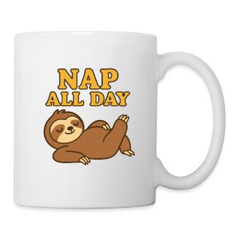 Faultier Nap All Day Lustiges Chill Design - Mug - white - Right