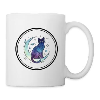 Moon Cat Galaxy Watercolor - Mug - white - Right
