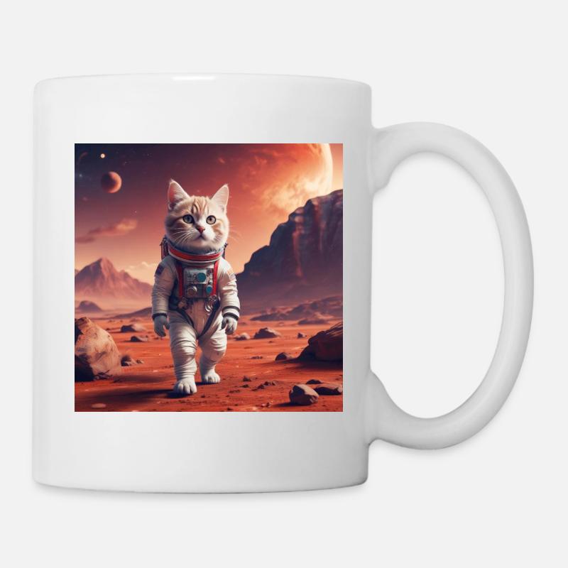 Cat astronaut on Mars - Mug - white