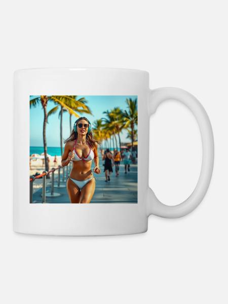 Course de fitness de Sunny Beach - Mug blanc - blanc