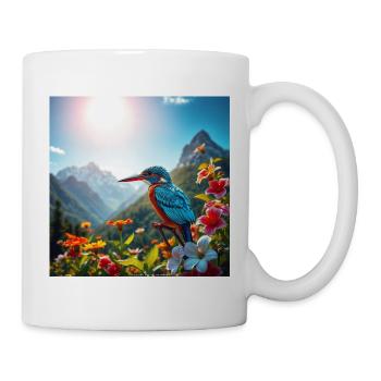 Königsfisch­er im Blumenparadies - Tasse - Weiß - Rechts