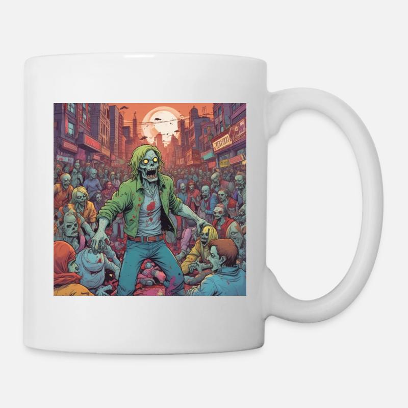 Tempête de zombies en ville - Mug blanc - blanc