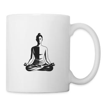 Méditation - Logo Cool Silhouette - Mug blanc - blanc - Droite