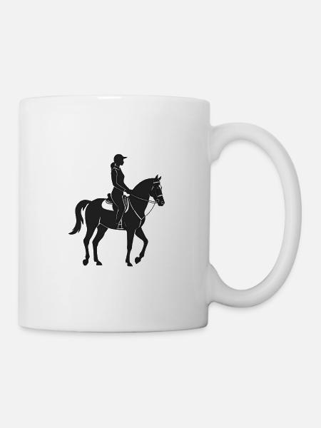 Pferd und Pferd - Cooles Silhouetten-Logo - Tasse - Weiß
