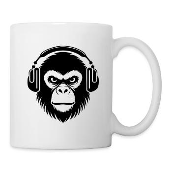 Techno Nightclub Party Groovy Monkey Head Chemise - Mug blanc - blanc - Droite