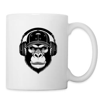 Chemise DJ Monkey Head – Turntable Scratch Look - Mug blanc - blanc - Droite