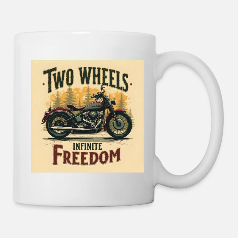Two Wheels, Infinite Freedom - Mug - white